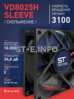 Вентилятор VD8025H sleeve (скольжение) 24V - st-e.info - Ангарск
