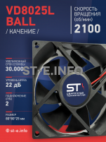 Вентилятор  VD8025L Ball (качения) 12V - st-e.info - Ангарск