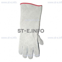 Перчатки-краги спилковые пятипалые серые с подложкой - st-e.info - Ангарск