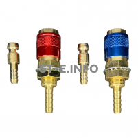 Комплект разъемов быстросъемных красный + синий с соединителем М6 - st-e.info - Ангарск