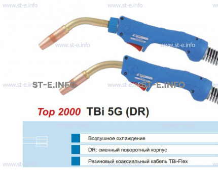 Горелка для полуавтоматической сварки TBI 5G-blue-ESG, длина 3 метра - st-e.info - Ангарск